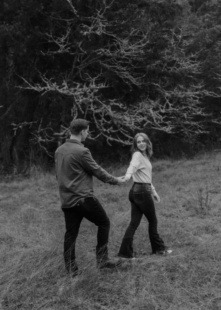 black and white couple walking 