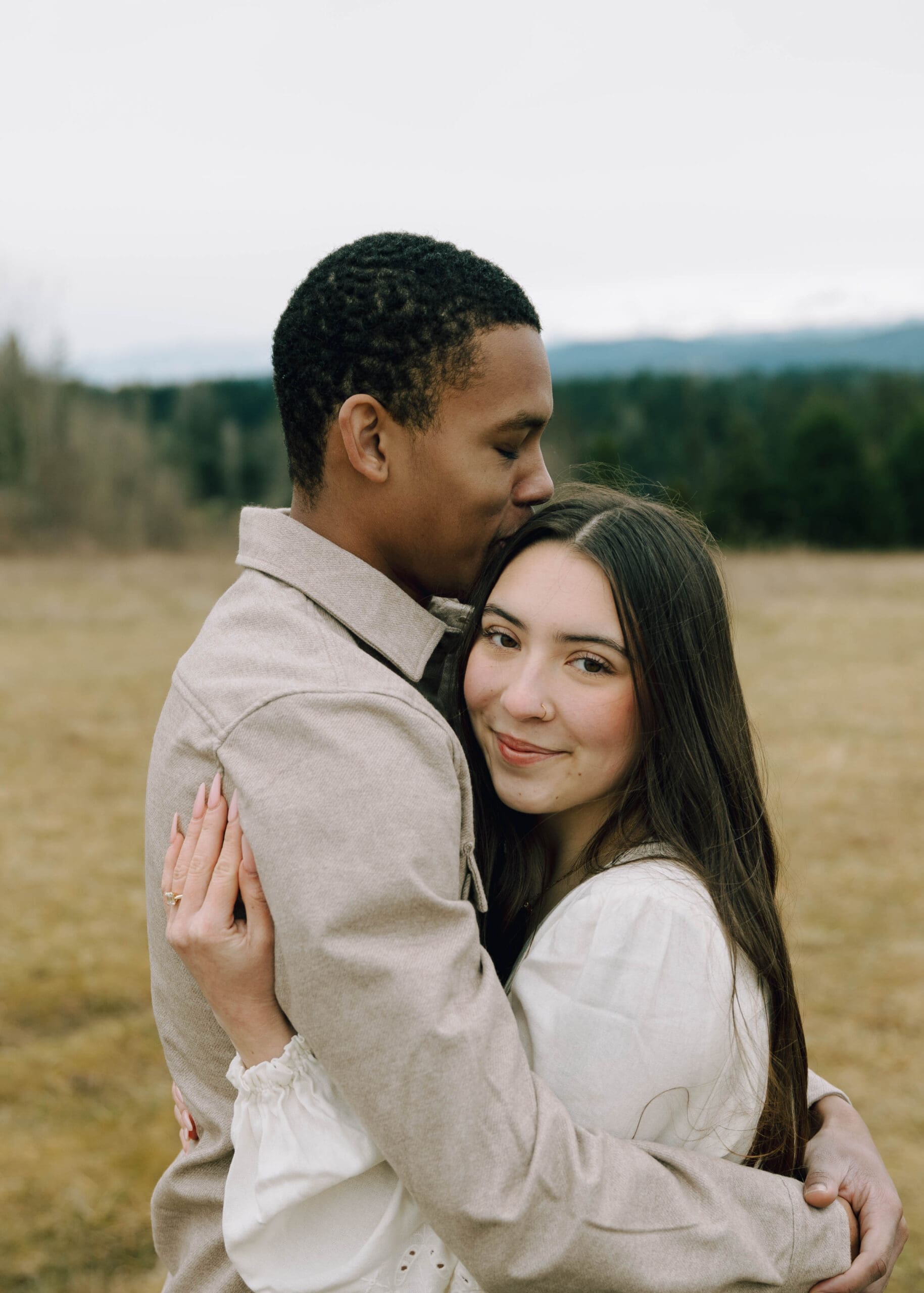 cute young engaged couple in washington