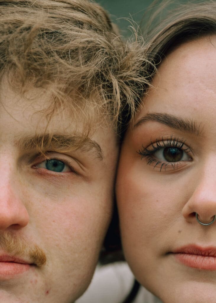 couples eyes close up 