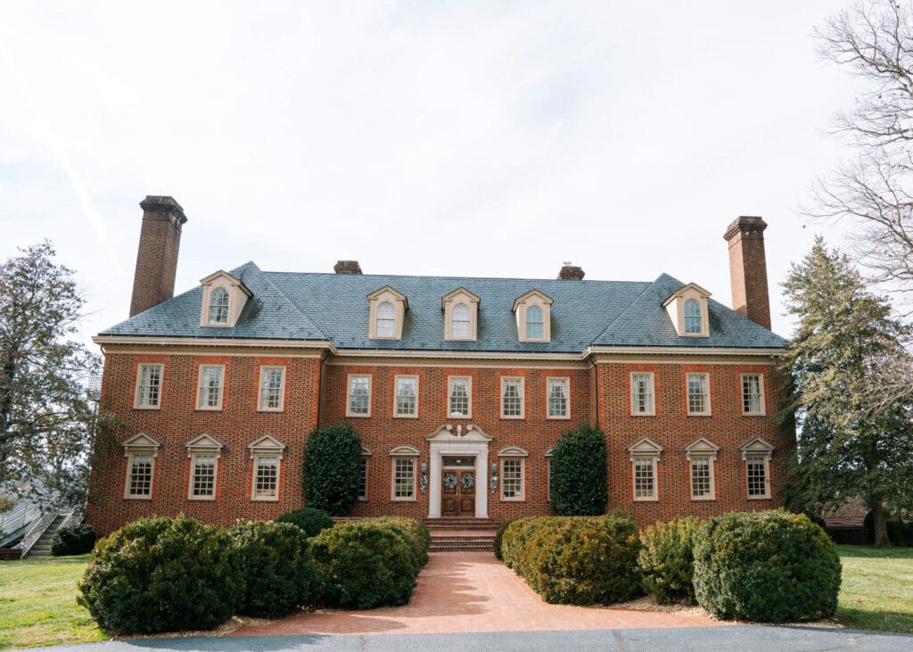 outside of estate at river run in Virginia