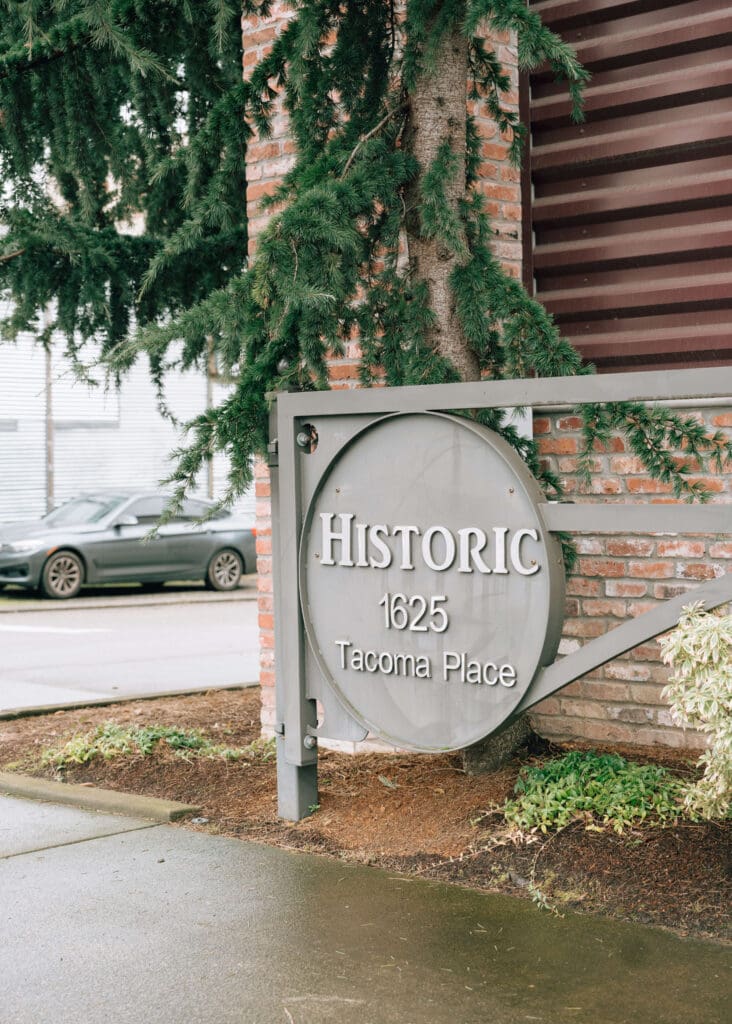 Historic 1625 wedding venue sign 