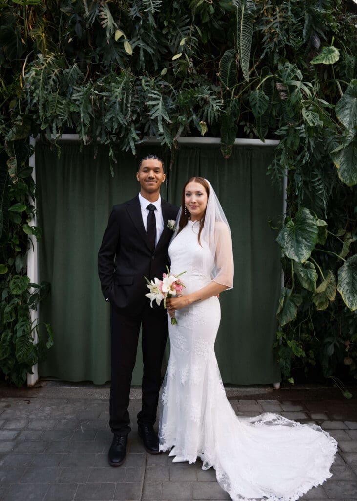 classic bridal portrait at W.W. Seymour Botanical Conservatory wedding 