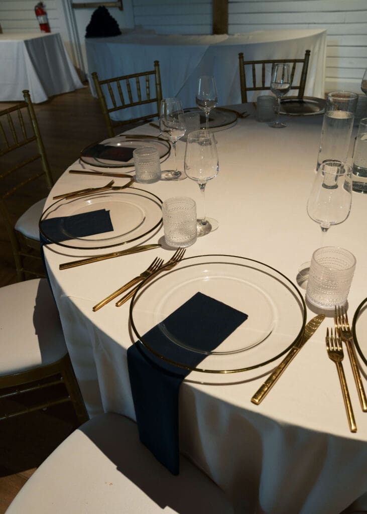 place setting at wedding venue in Northern Virginia